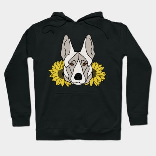 White Shepherd/Malinois with Sunflowers Hoodie